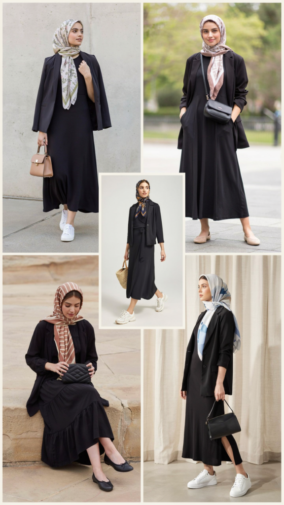 Blazer with Casual Black Dress