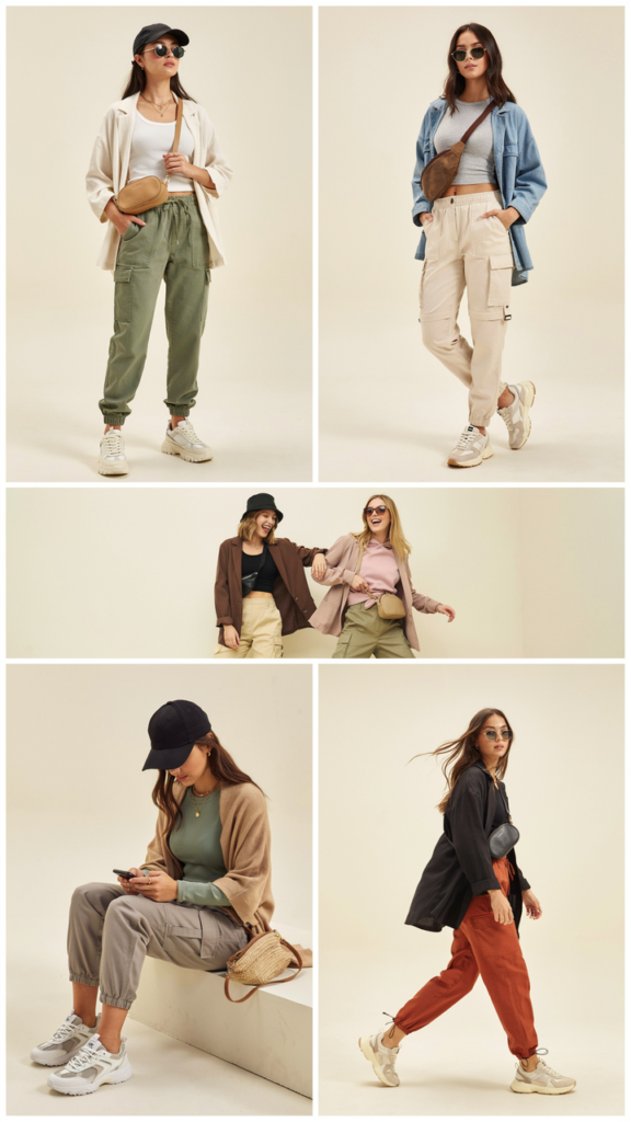 Crop Top with Cargo Pants and Blazer