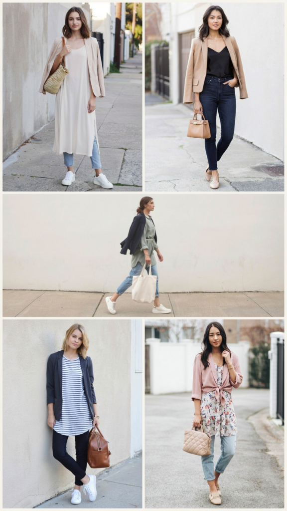 Blazer, Jeans, and Casual Dress Layer