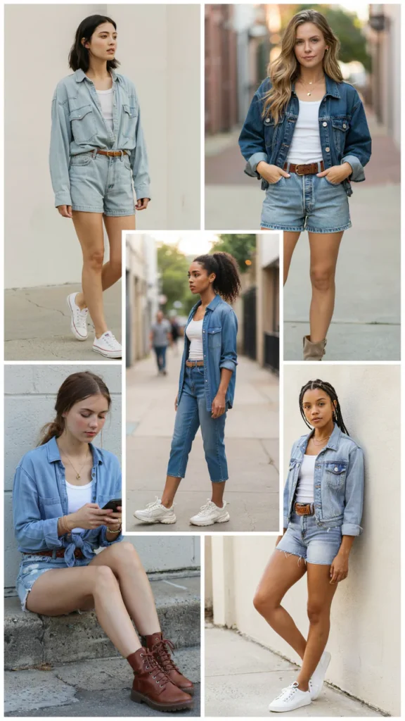Denim-on-Denim with Jean Shorts