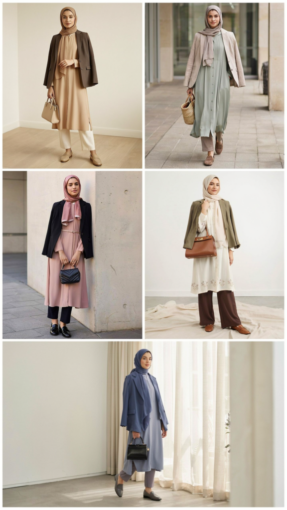 Blazer with Long Tunic and Pants