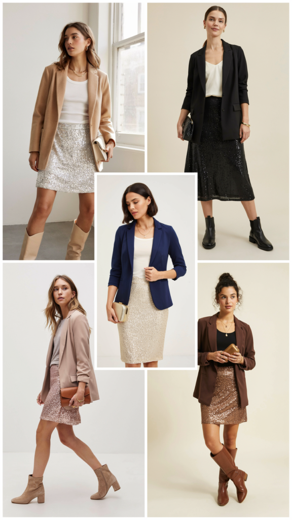 Blazer with Sequin Skirt