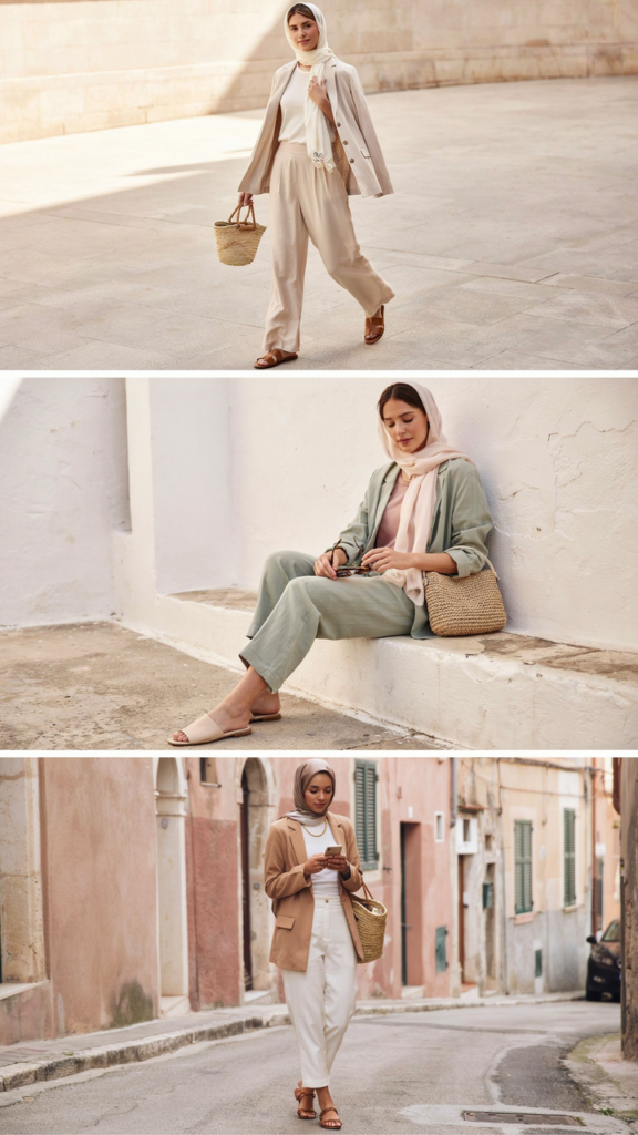 Linen Pants, Tank Top Layer, and Linen Blazer